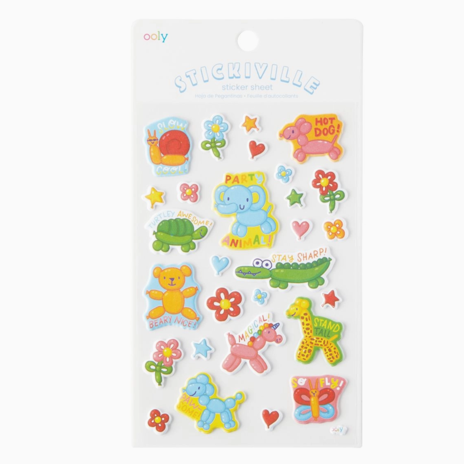 Animal Balloons Puffy Stickers