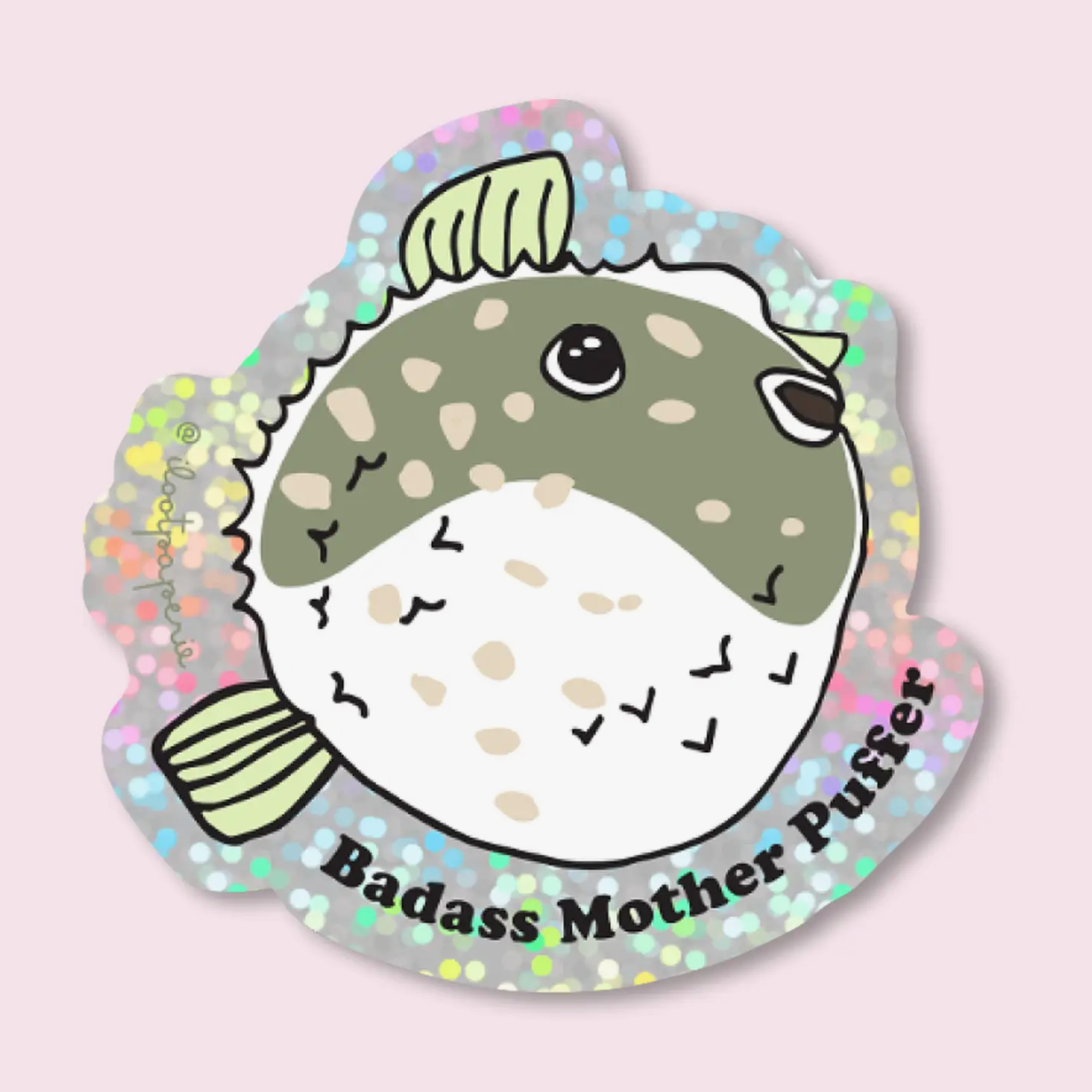 Badass Mother Puffer Sticker