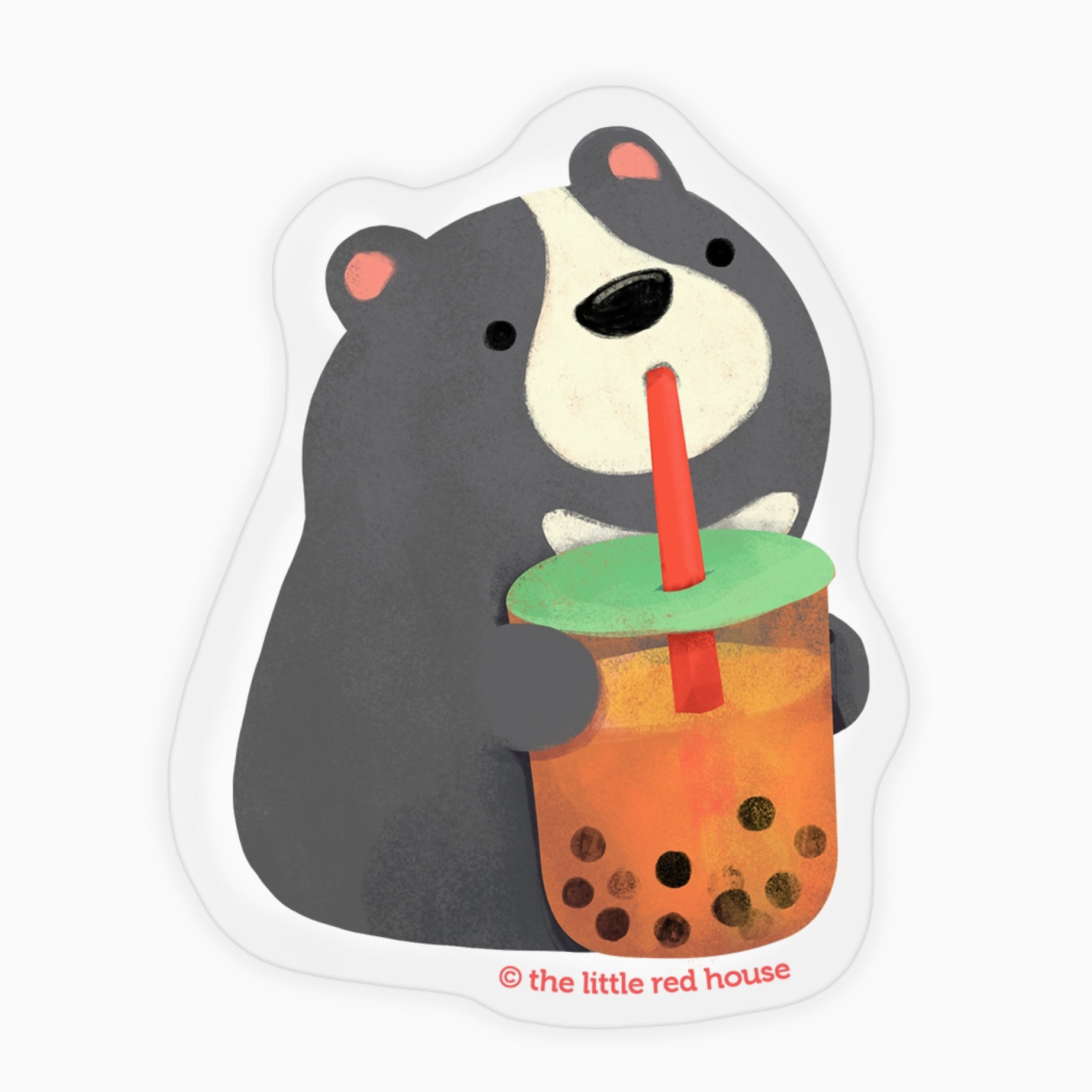 Bear With Boba Clear Sticker