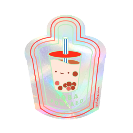 Boba Powered! Suncatcher Sticker