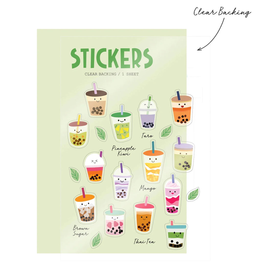 Bubble Tea Clear Stickers