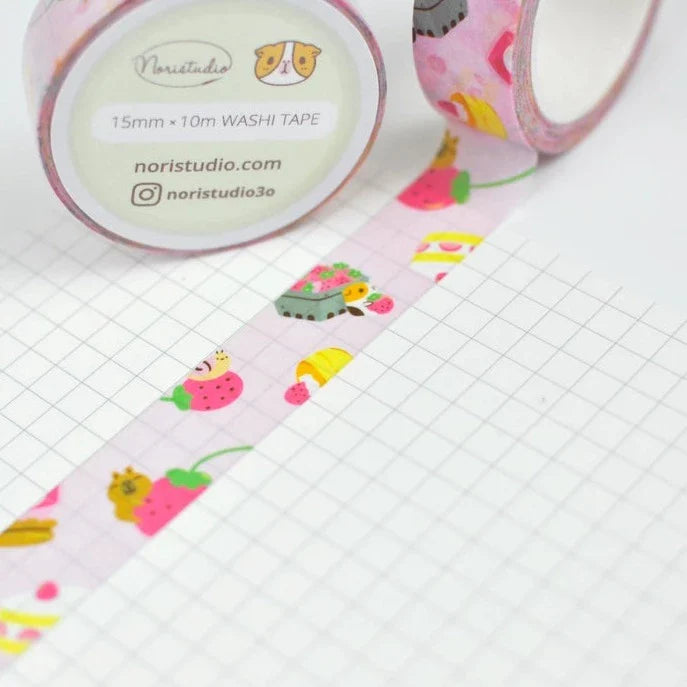 Guinea Pigs in Strawberry Season Washi Tape