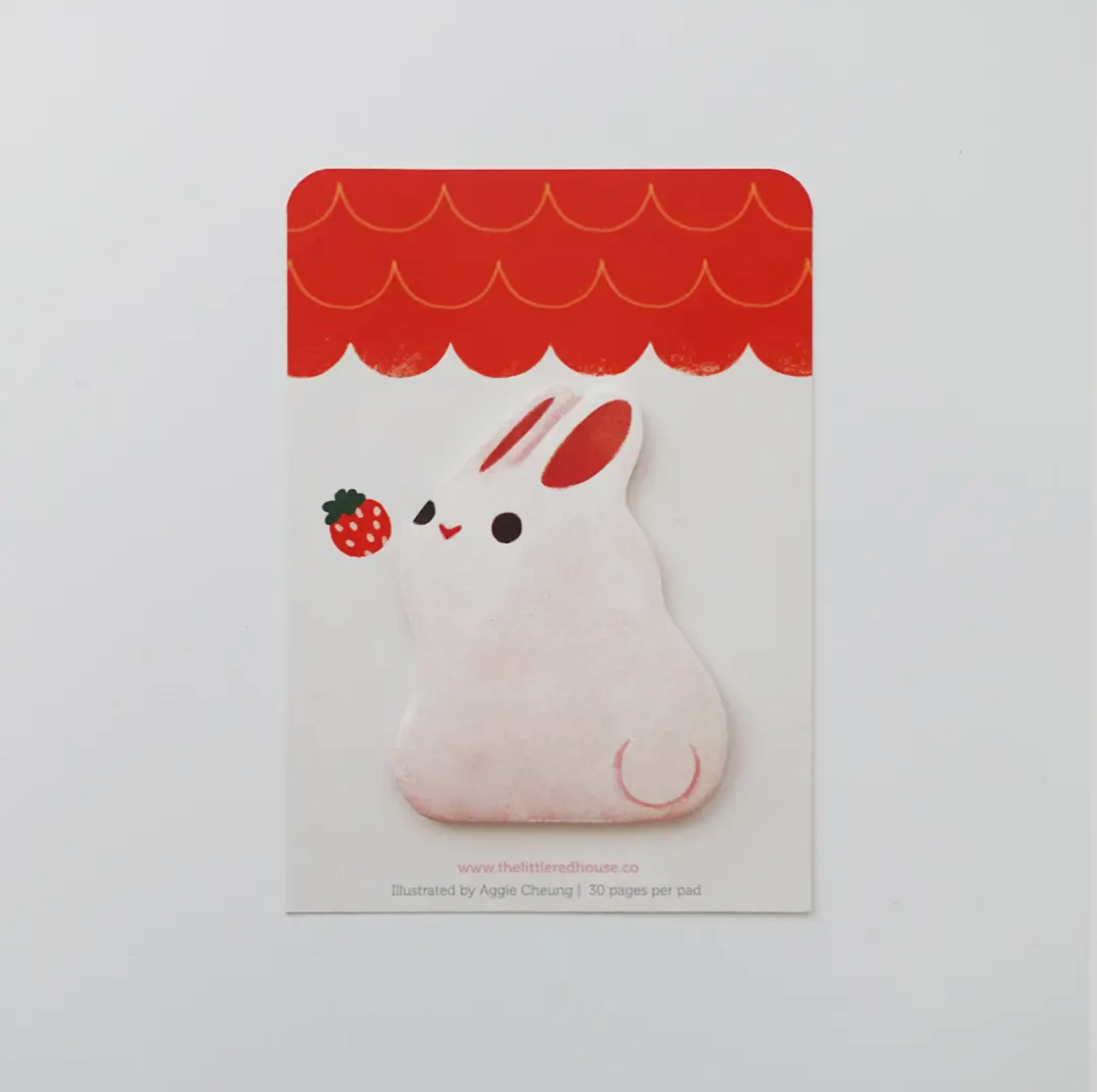 Bunny with Strawberry Die Cut Sticky Note