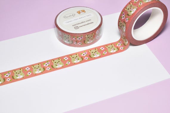 Chinchilla and Flowers Washi Tape