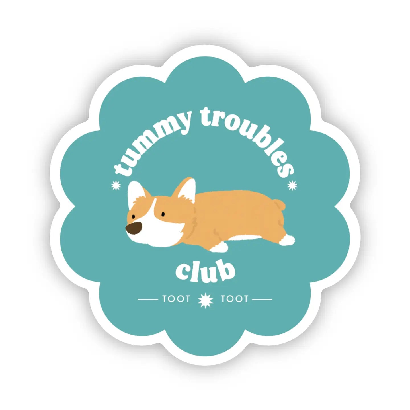 Tummy Troubles Club Corgi Sticker