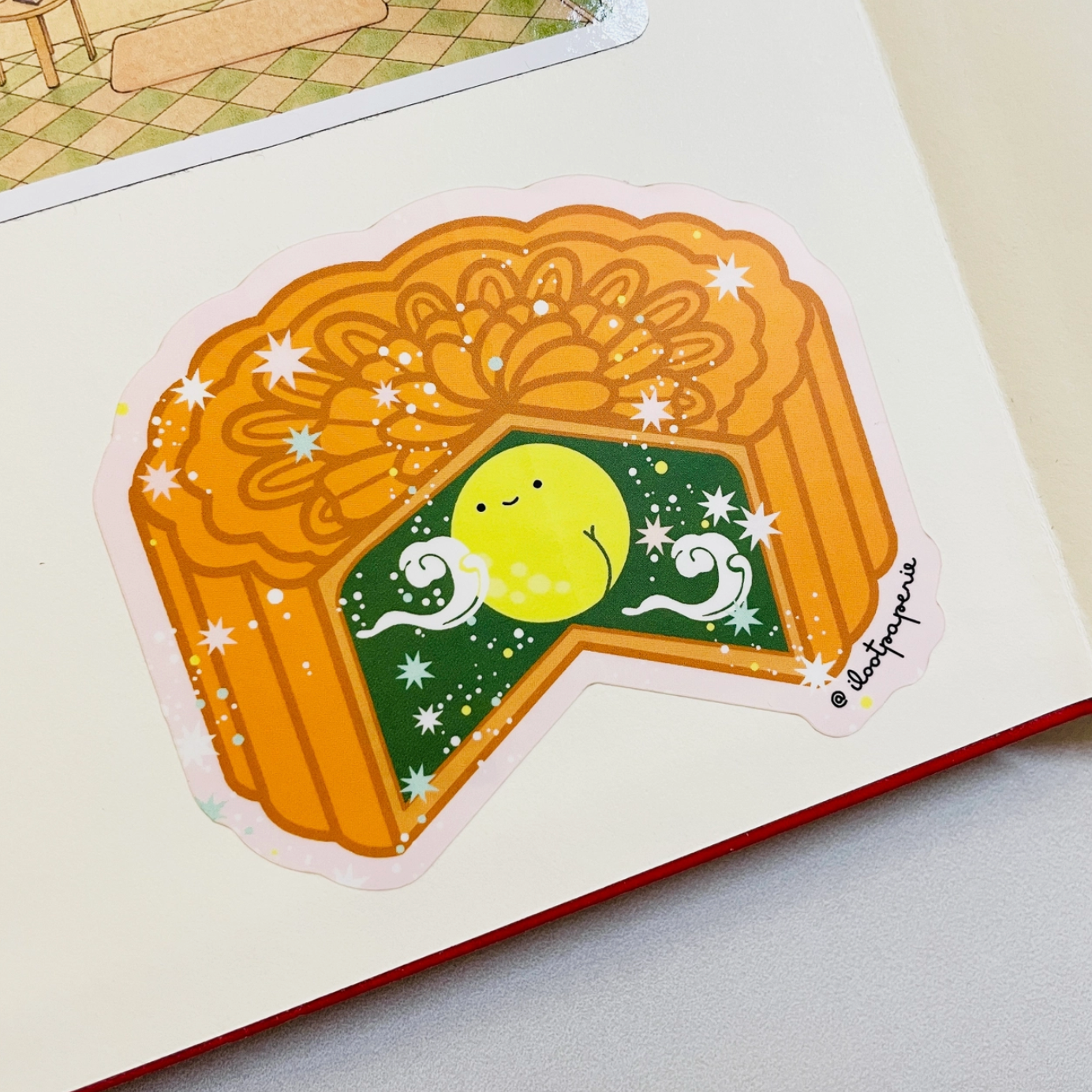 Full Moon Matcha Mooncake Sticker