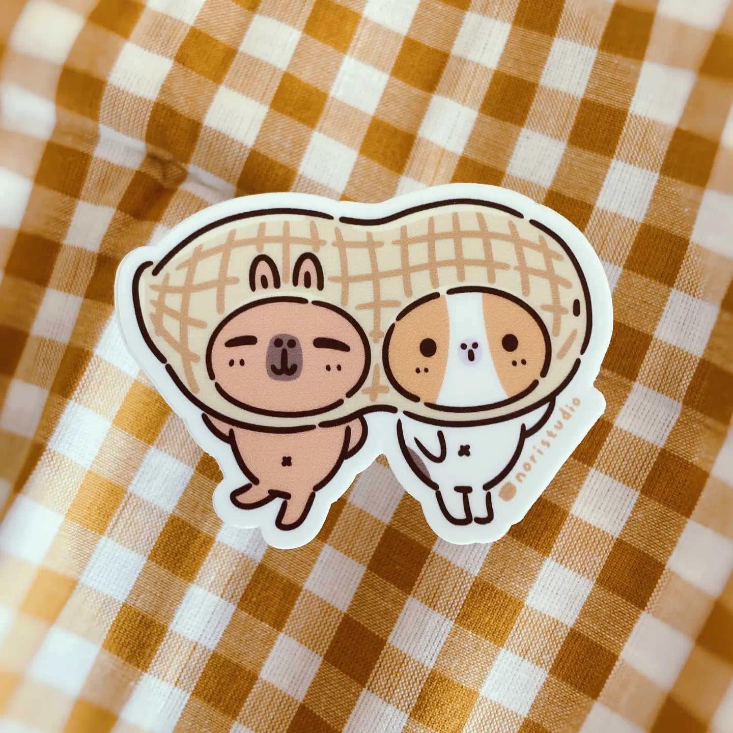 Guinea Pig and Capybara Peanut Twins Vinyl Sticker