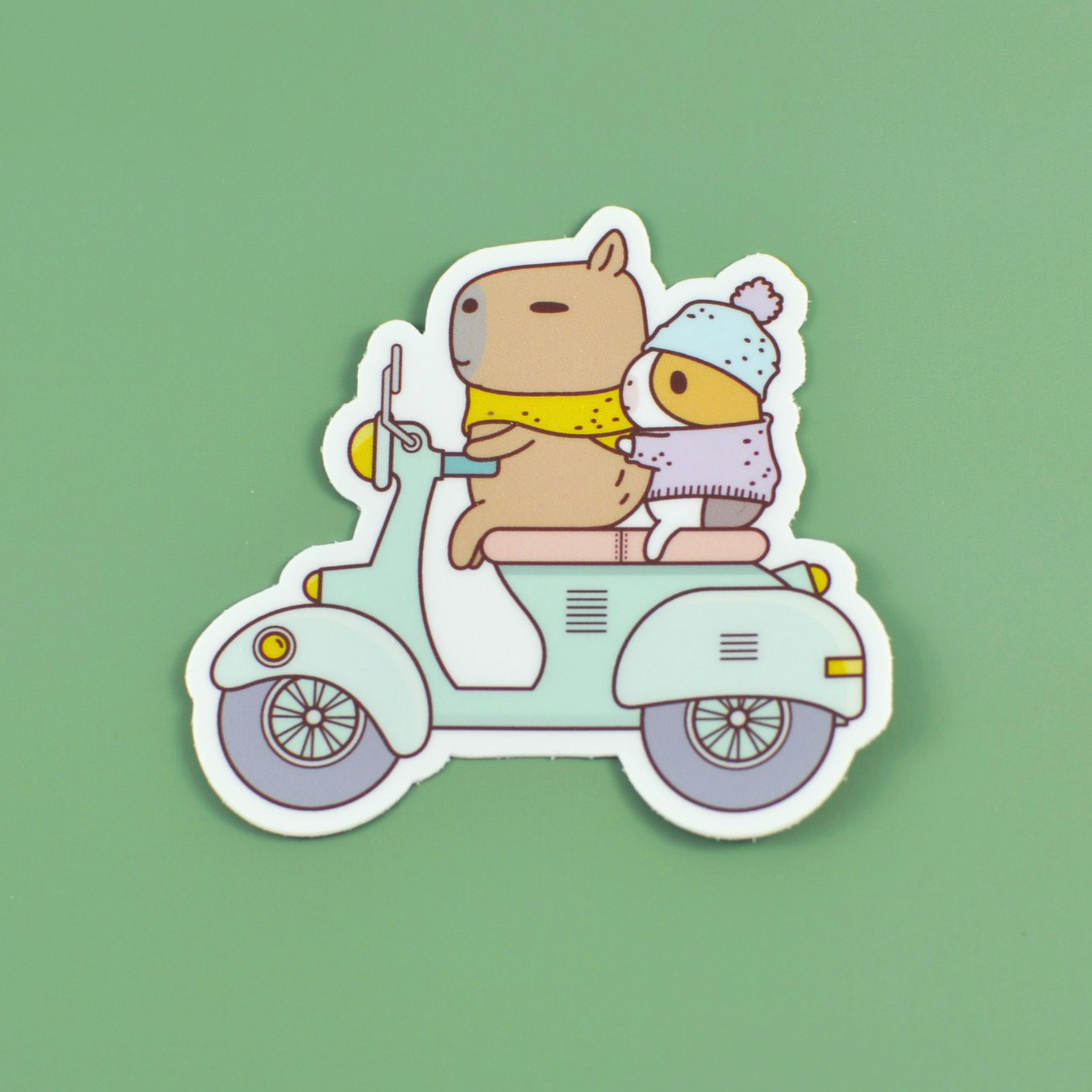 Guinea Pig and Capybara Scooter Vinyl Sticker