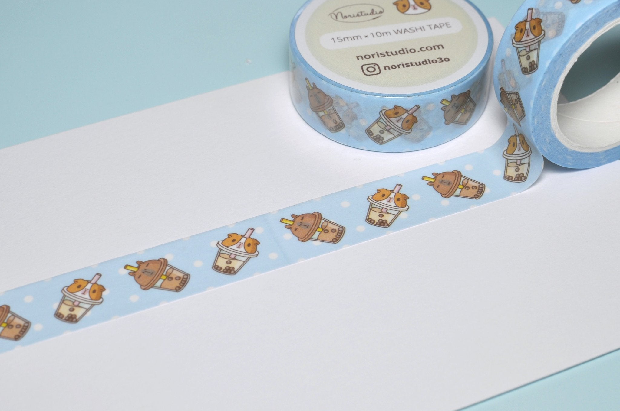 Hamster and Capybara Boba Washi Tape