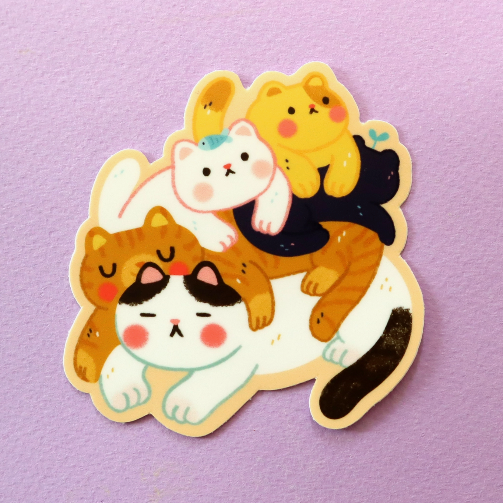 Kitty Pile Sticker