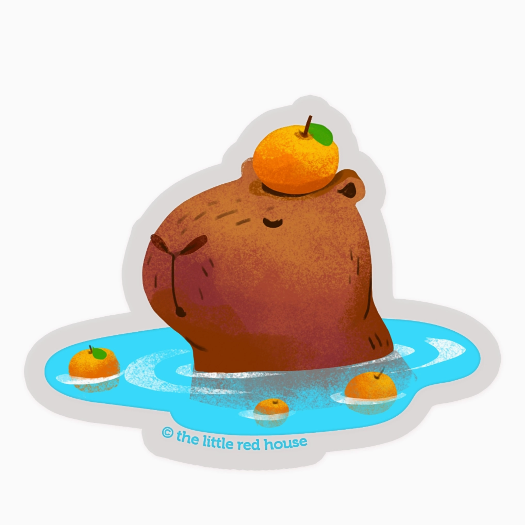 Onsen Capybara Clear Sticker