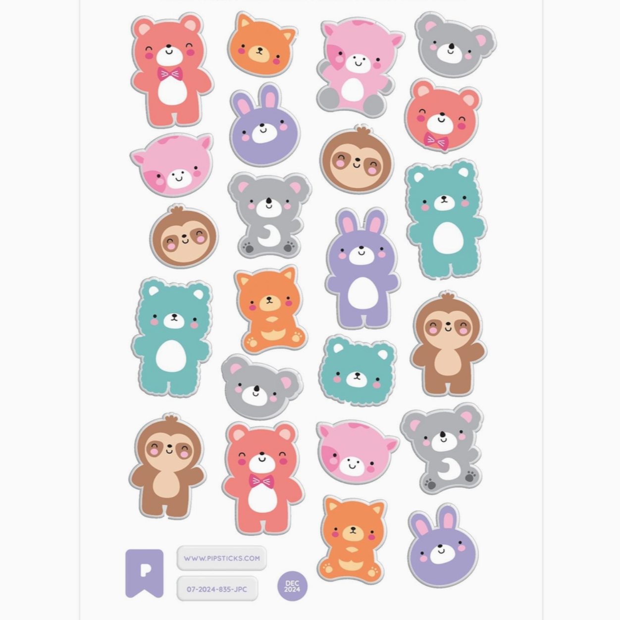 Puffy Animal Stuffies Stickers