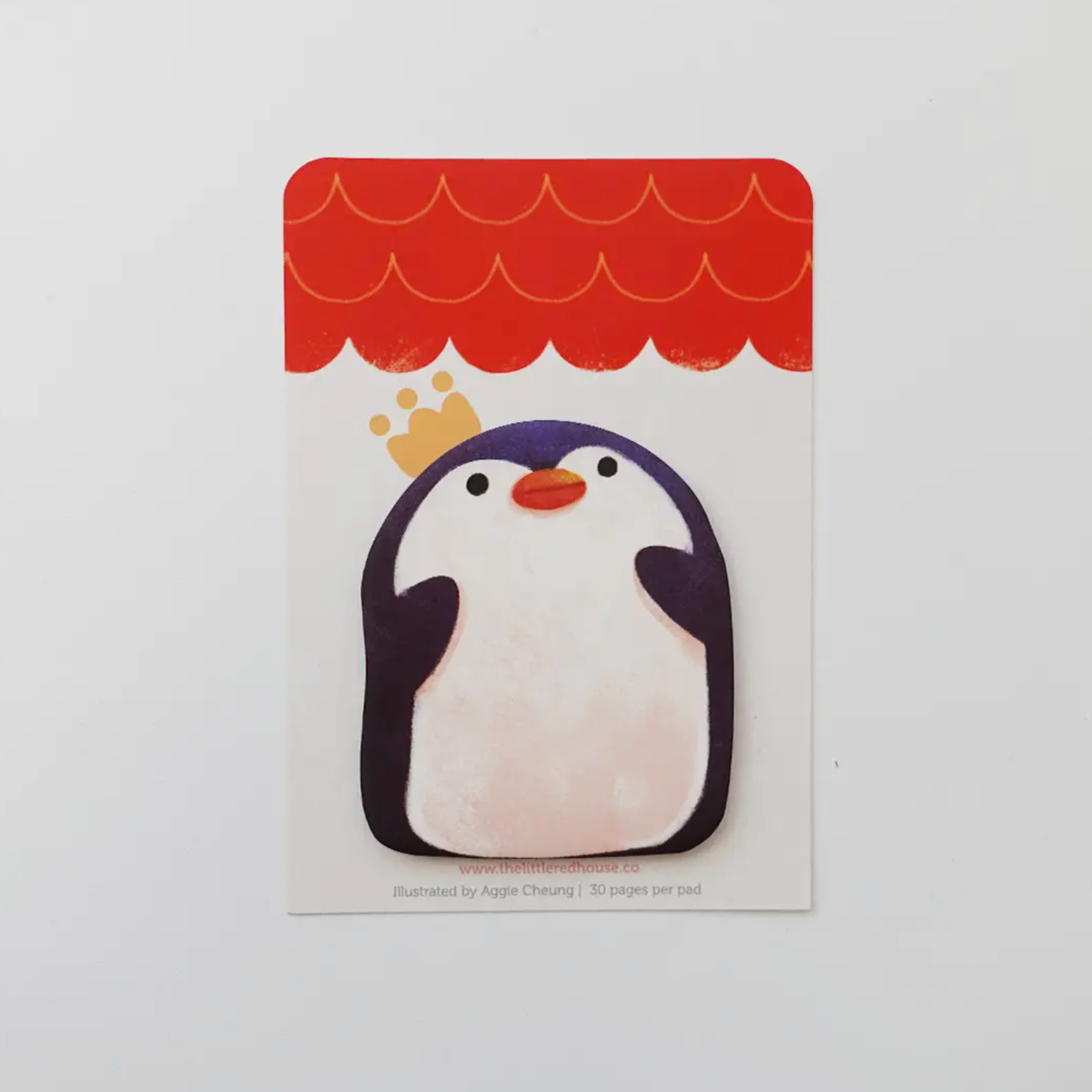 Penguin with Crown Die Cut Sticky Note