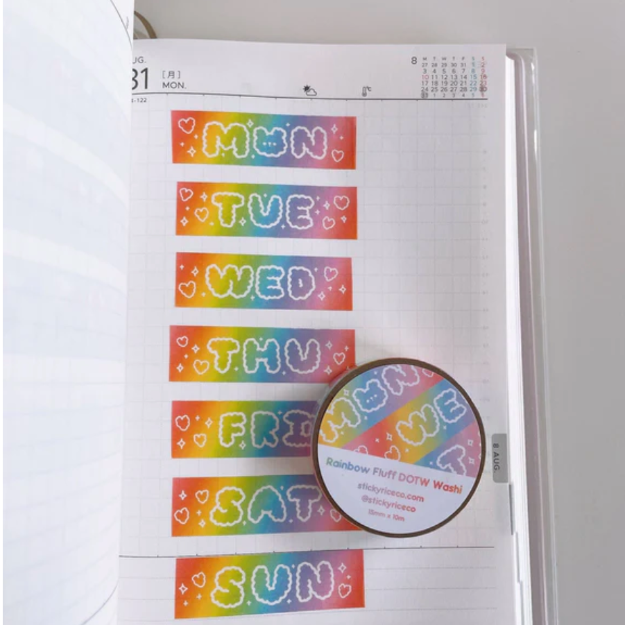 Rainbow Days of the Week Washi Tape