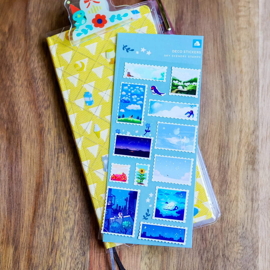 Sky Scenery Stamp Shaped Sticker Sheet