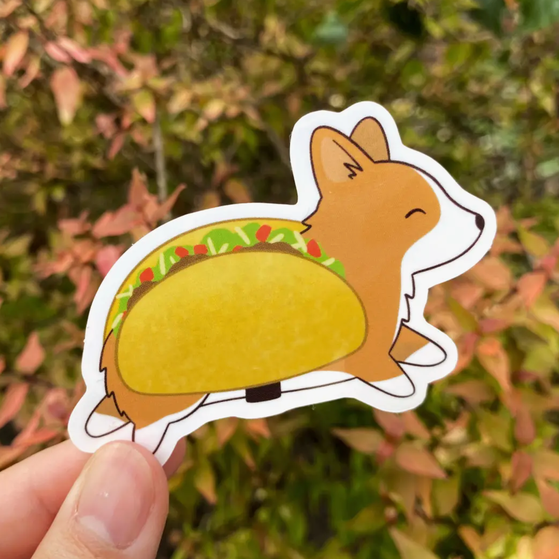 Taco Costume Corgi Vinyl Sticker