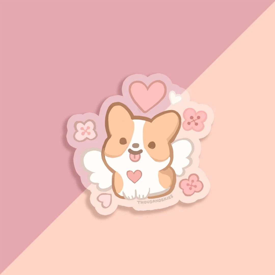 Angelic Corgi Sticker