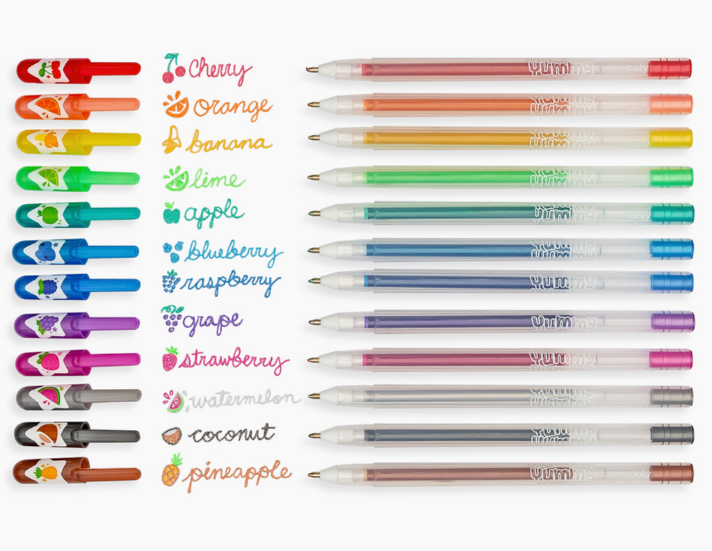 Yummy Yummy Scented Glitter Gel Pens - Set of 12