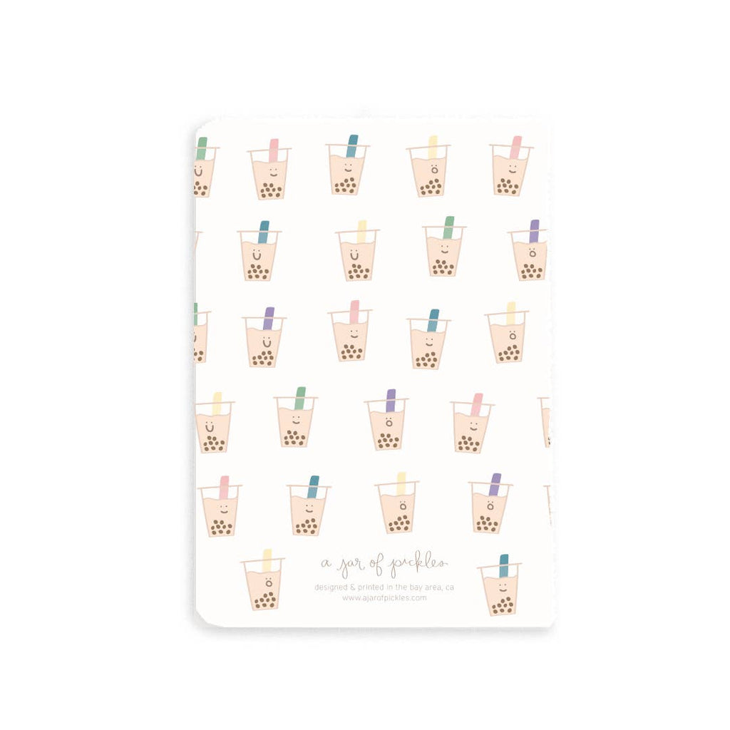 Boba Milk Tea Pocket Grid Notebook