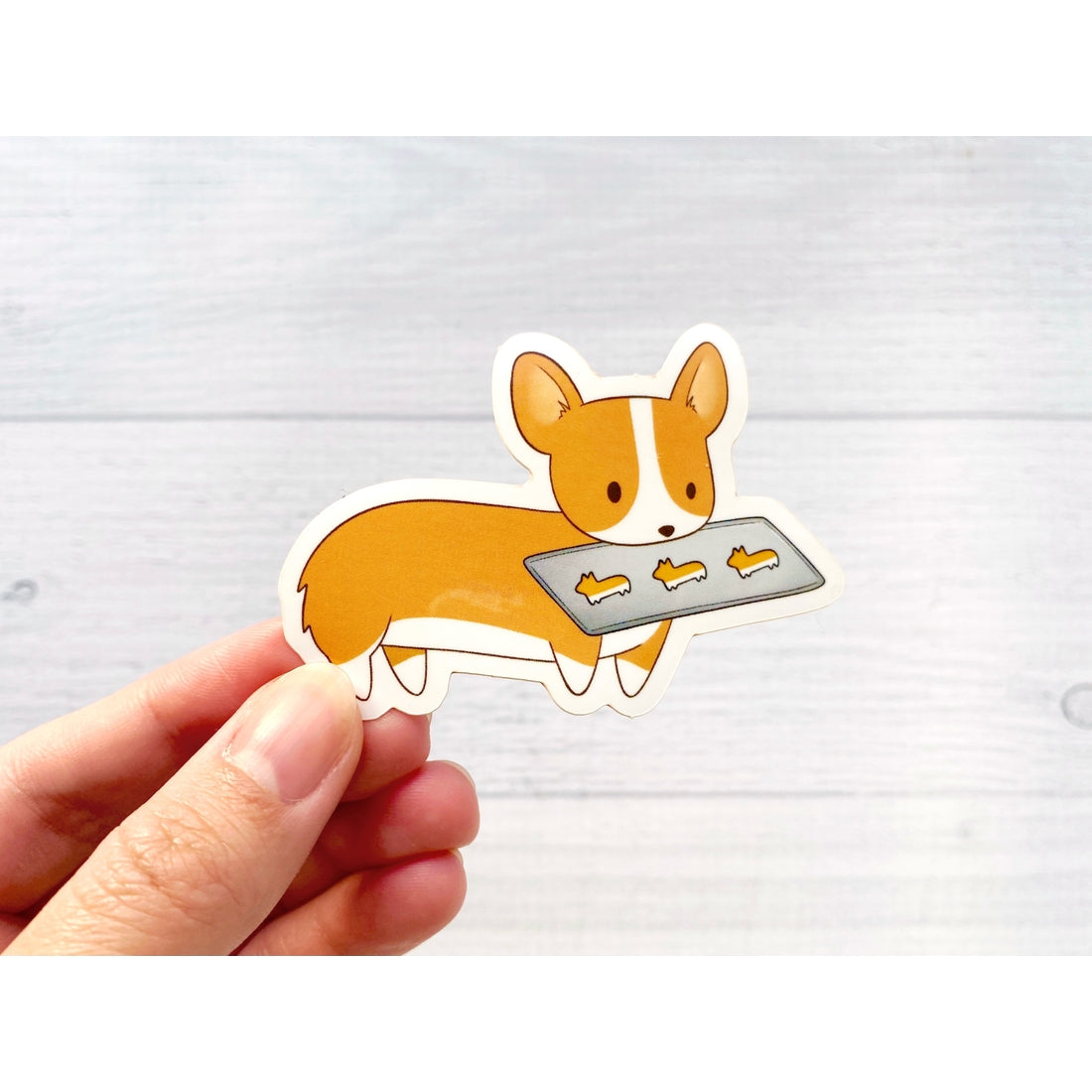 Corgi Baking Cookies Vinyl Sticker