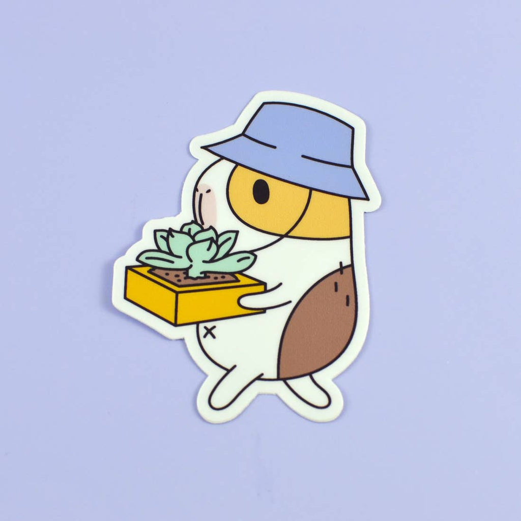 Guinea Pig Succulent Gardener Vinyl Sticker