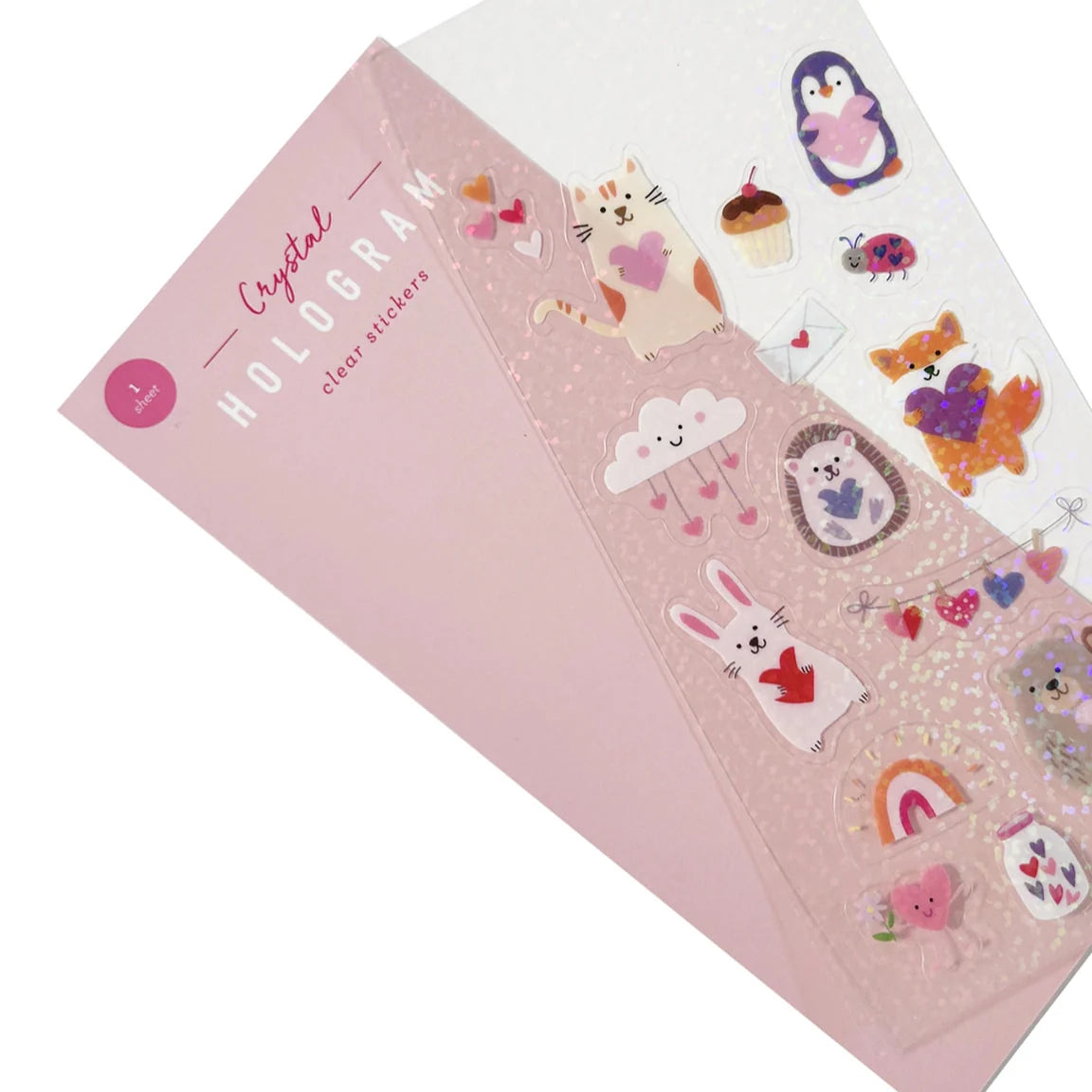 Hugs and Kisses Crystal Hologram Stickers