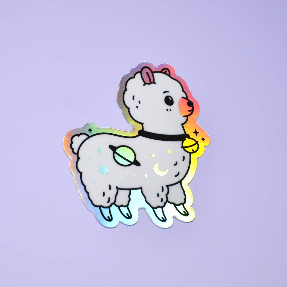 Galaxy Alpaca Holographic Vinyl Sticker