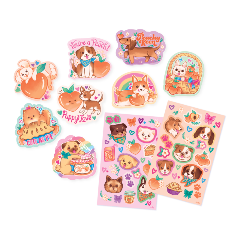 Puppies & Peaches Scented Stickers